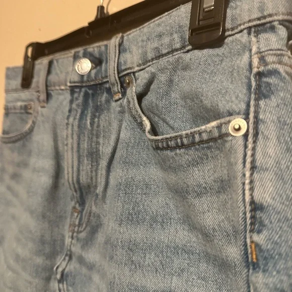 Everlane Denim Mini Skirt Distressed Light wash women’s size 29. EUC - Picture 6 of 10